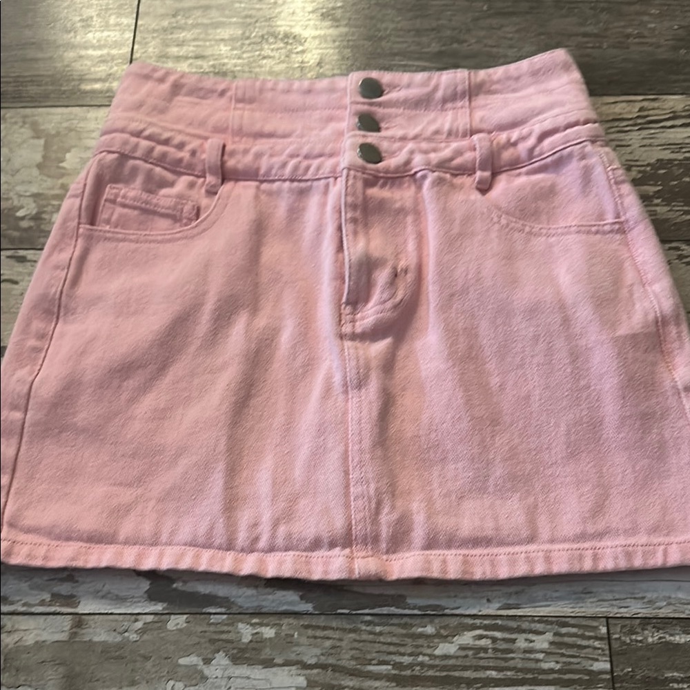 Pink A-Line Mini Skirt for Casual Resort Wear